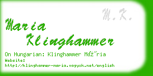 maria klinghammer business card